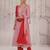 Peach embroidered chanderi Kurta Set