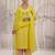 Yellow embroidered viscose Kurta Set