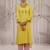 Yellow embroidered viscose Kurta Set