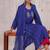 Blue embroidered viscose Kurta Set