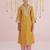 Yellow embroidered tissue Kurta Set
