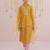 Yellow embroidered tissue Kurta Set