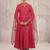 Red embroidered chanderi Kurta Set