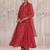 Red embroidered chanderi Kurta Set