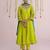 Lime-green plain chanderi Kurta Set