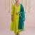 Lime-green plain chanderi Kurta Set