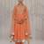 Peach embroidered chanderi Kurta Set