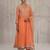 Peach embroidered chanderi Kurta Set