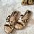 Gold solid leather flats