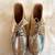 Gold solid leather wedges shoes