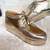 Gold solid leather wedges shoes