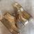 Gold solid leather wedges shoes