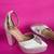 White solid block heels