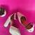 White solid block heels