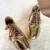 Gold solid leather wedges shoes
