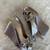 Silver solid leather sling back heels