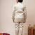 Boys beige satin geometric sequined embroidered sherwani & trouser set with shrug