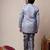 Boys grey jacquard scallop motifs sherwani set