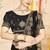 Black sequin siroski stone border work fendy two tone silk saree sari