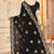 Black sequin siroski stone border work fendy two tone silk saree sari