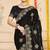 Black sequin siroski stone border work fendy two tone silk saree sari