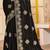 Black sequin siroski stone border work fendy two tone silk saree sari