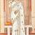 White sequin siroski stone border work fendy two tone silk saree sari