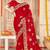Red sequin siroski stone border work fendy two tone silk saree sari