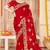 Red sequin siroski stone border work fendy two tone silk saree sari