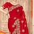 Red sequin siroski stone border work fendy two tone silk saree sari