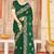 Bottle green sequin siroski stone border work fendy two tone silk saree sari