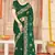 Bottle green sequin siroski stone border work fendy two tone silk saree sari