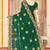 Bottle green sequin siroski stone border work fendy two tone silk saree sari