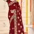 Maroon sequin siroski stone border work fendy two tone silk saree sari