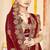 Maroon sequin siroski stone border work fendy two tone silk saree sari