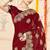 Maroon sequin siroski stone border work fendy two tone silk saree sari