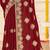 Maroon sequin siroski stone border work fendy two tone silk saree sari