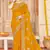 Mustard sequin siroski stone border work fendy two tone silk saree sari