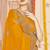 Mustard sequin siroski stone border work fendy two tone silk saree sari