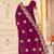 Wine sequin siroski stone border work fendy two tone silk saree sari