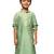 Premium silk blend green kurta for boys ideal for diwali, navratri and ganesh chaturthi