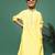 Silk blend yellow kurta for boys perfect for diwali navratri & ganesh chaturthi celebrations