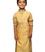 glod silk printed kurta for kids