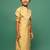 Soft gold boys kurta with handcrafted jaquard & silk blend tradition with contemporary flair
