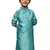 green silk printed kurta for kids