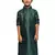 green silk printed kurta for kids