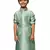 green silk printed kurta for kids