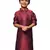 maroon silk printed kurta for kids