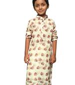 red cotton printed kurta for kids