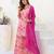 Pink georgette peach suit with dupatta